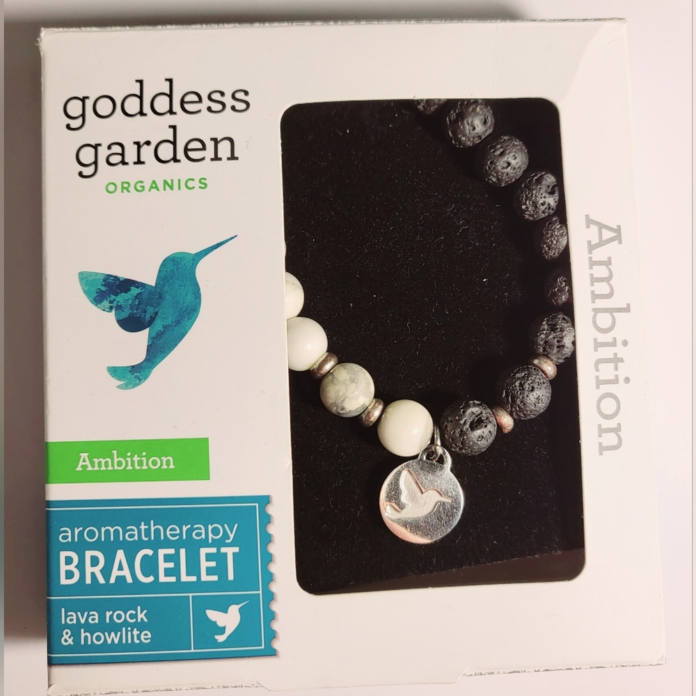 Goddess Garden Organics Aromatherapy Bracelet - Black and White